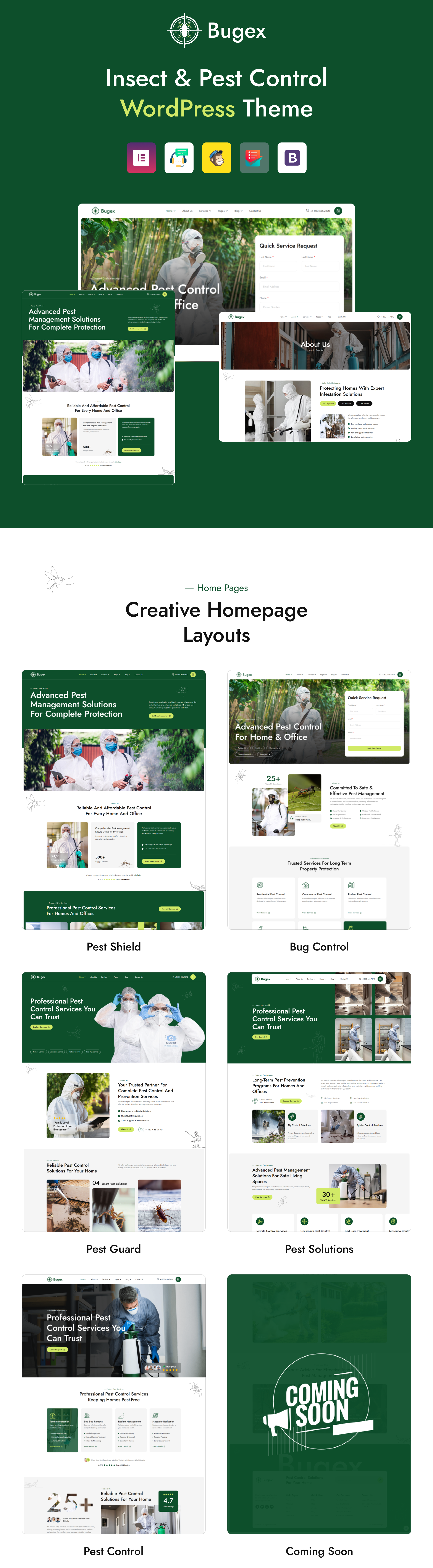 Bugex - Insect Extermination & Pest Control WordPress Theme